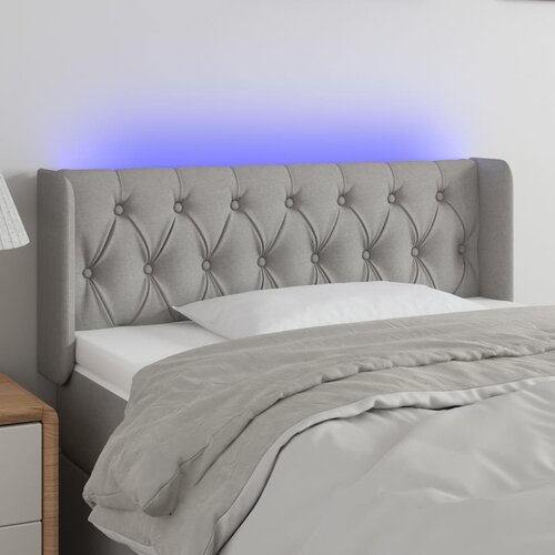 LED uzglavlje svjetlosivo 103x16x78/88 cm od tkanine Slike