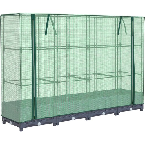 Maison Chic Cvetlični Lonec - Visoka greda s prevleko za rastlinjak videz ratana 160x40x123cm, (21790337) Cene