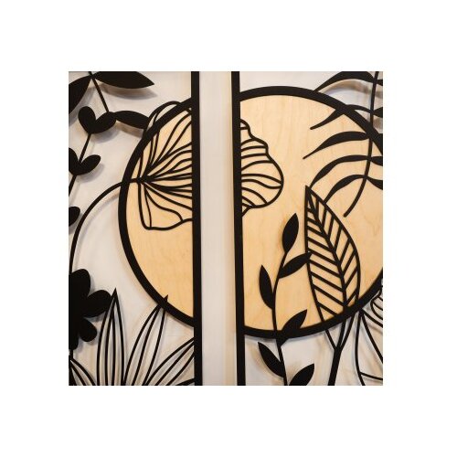Wallxpert APT601MS Zidna dekoracija Ginkgo drvo, 29x68cm, Crna Slike