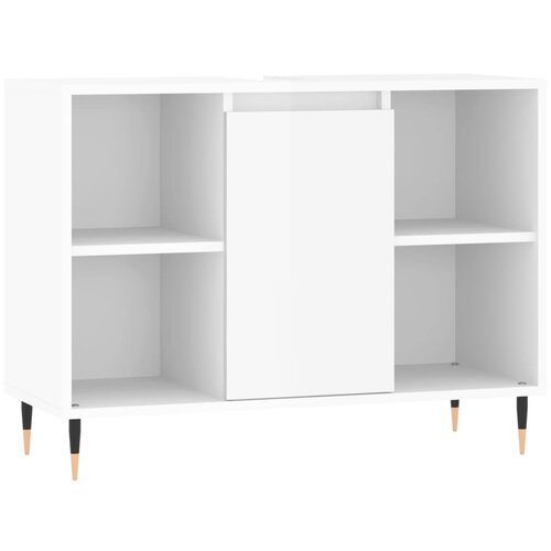 Maison Chic Kopalniška omarica - Kopalniški kabinet visok sijaj bela 80x33x60 cm inženirski les, (21794978) Cene