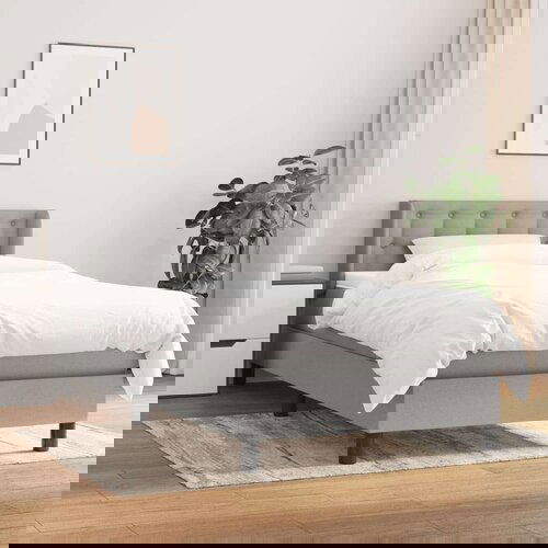  Kreveta s oprugama i madrac svjetlosivi 90x200cm tkanina Slike