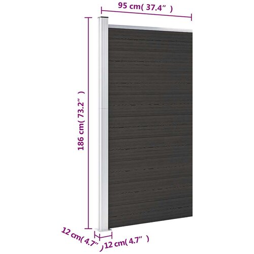  za ogradu WPC 95 x 186 cm crni Slike