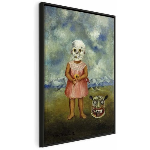  Slika - Frida Kahlo &ndash; Girl with Death Mask (She Plays Alone) 60x90 U crnom drvenom okviru Cijene