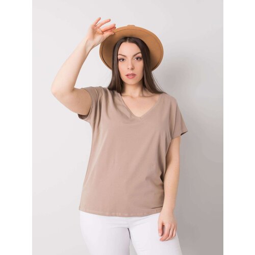 BASIC Feel Good T-shirt-RV-TS-6305.22P-dark beige Cene