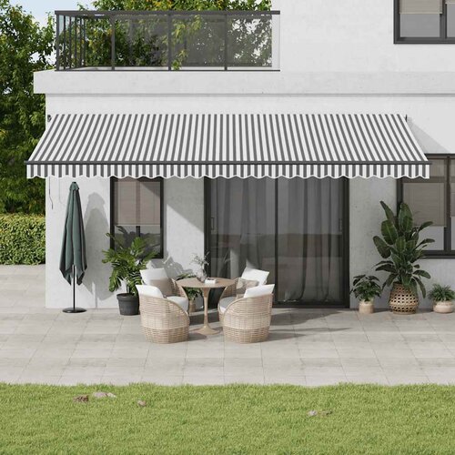 vidaXL Avtomatsko zložljiva tenda z LED antracit in bela 600x300 cm Cene