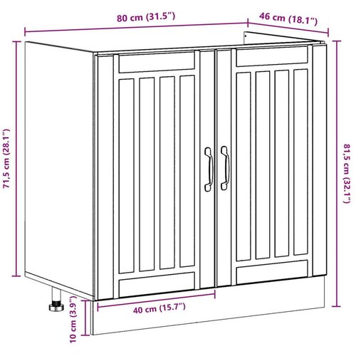 vidaXL Set 2 Črna Inženirski les 80x46x81.5 cm Nastavljive noge Cene