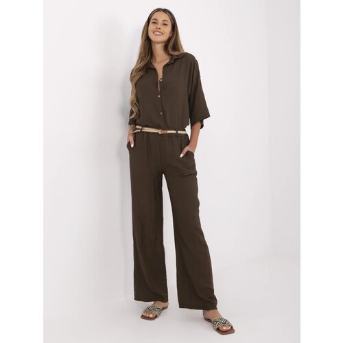 Italy Moda Trousers-MI-SP-6560.73P-dark brown Slike