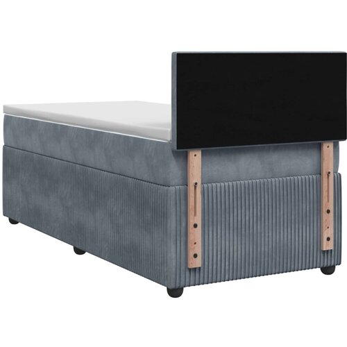  s box springom madracem i LED-om Tamnosiva 90 x 190 cm - Tamnosiva Jjedan Dizajn s rombovima Slike