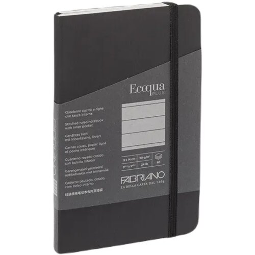  EcoquaPlus, notes, 80 lista, Fabriano, odaberite motiv 9x14 Dikto Crna Slike