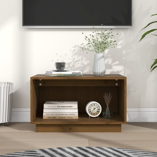 The Living Store TV omarica medeno rjava 60x35x35 cm trdna borovina - TV Omarica, (21375939) Cene