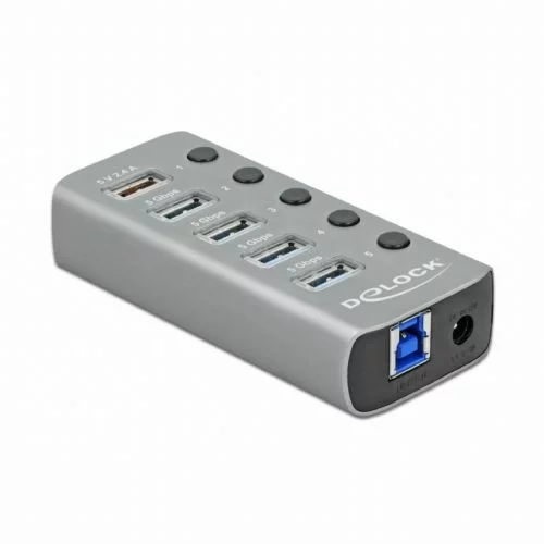 Delock Hub USB 3.2 Gen 1 4xA + 1xFast Charging Port