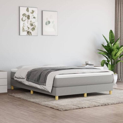  Box spring s madracem svjetlosivi 140x200 cm od tkanine Slike