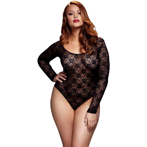 BACI Plus Size - Čipkasto oblačilo z dolgimi rokavi - črno (XL-XXL) Cene