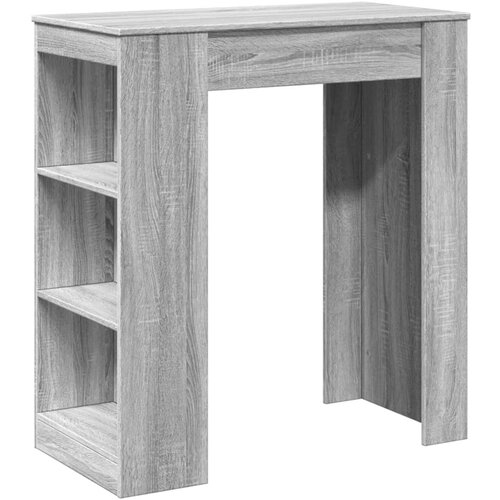 vidaXL Barska miza s policami siva sonoma 95x47x103,5 cm inž. les Cene