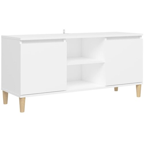 Maison Chic TV omarica - TV stojalo - Televizijska omarica s trdnimi lesenimi nogami bela 103,5x35x50 cm, (21702011) Cene
