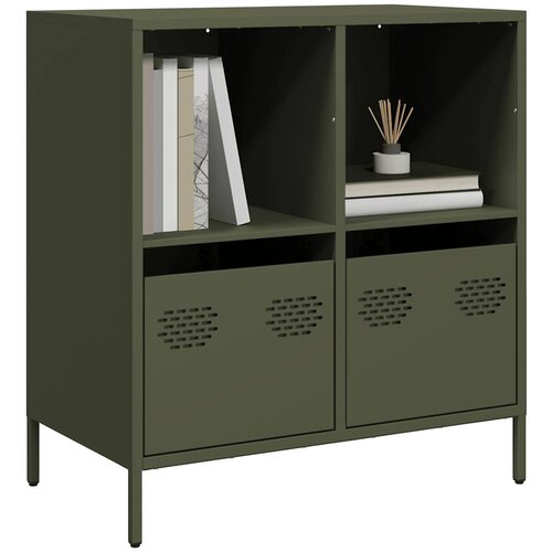 VidaXL Komoda maslinastozelena 68x39x73,5 cm hladno valjani čelik Slike