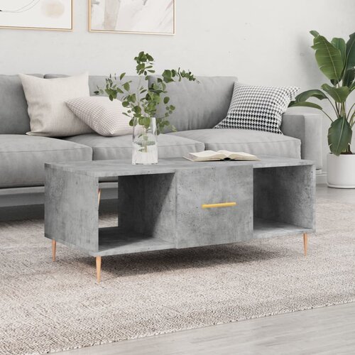 The Living Store Klubska mizica betonsko siva 102x50x40 cm inženirski les - Klubska Mizica, (21575094) Cene