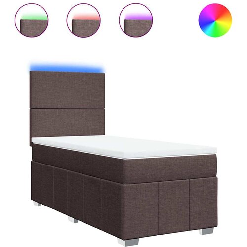 Maison Chic Box spring postelja - Vzmetna postelja z vzmetnico temno rjava 80x200 cm blago SL23977, (21891594) Cene