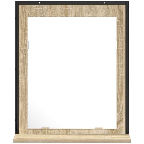  Ogledalo za kupaonicu s policom Sonoma hrast 50x12x60 cm Konstruirano drvo Slike