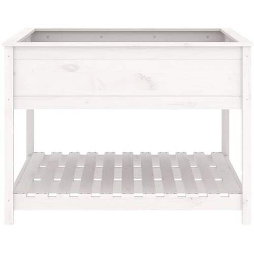  Sadilica s policom bijela 111,5x111,5x81 cm od masivne borovine Slike