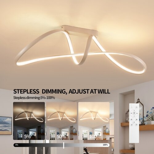 Brilagi led plafonski luster sa prigu&amp;scaron;ivačem twister LED/60W/230V 3000-6000K bež+daljinski upravljač Slike