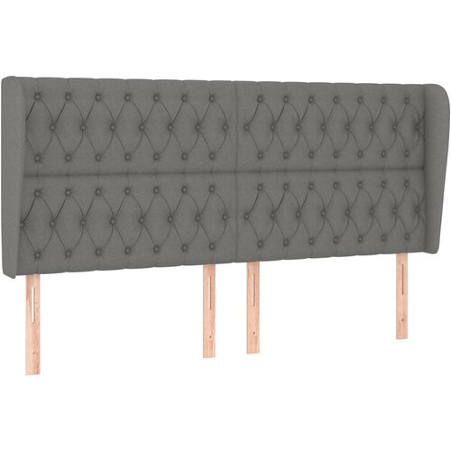 Maison Chic vzglavna omarica - nočna omarica - posteljna omarica z u&scaron;esi temno sivo 183x23x118/128 cm blago, (21711335) Cene