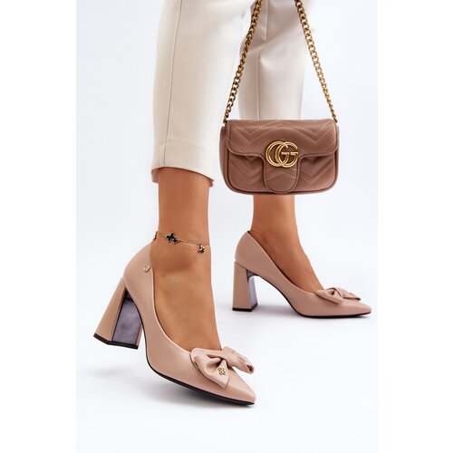 VINCEZA Pumps With Bow On Stiletto Beige Ariemessa Slike