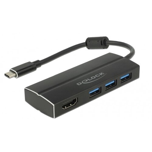 Delock 63931 laptop dock /port replicator USB 3.2 Gen 1 (3.1 Gen 1) Type-C Black Slike