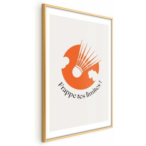  Plakat - Shuttlecock Against the Orange Sun 21x30 Zlatni okvir s margom Cijene