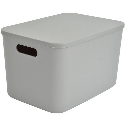 Hom&amp;eacute;a Siva plastična kutija za pohranu s poklopcem 35,5x25,5x23 cm &amp;ndash; Slike
