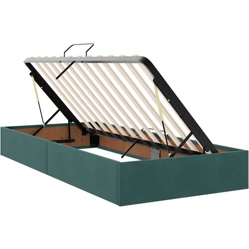  Krevet s prostorom za pohranu s LED-om Tamnozelena 100 x 200 cm Slike