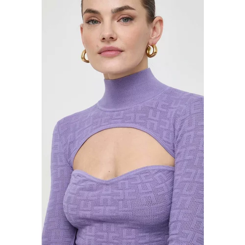 Elisabetta Franchi Pulover ženski, vijolična barva
