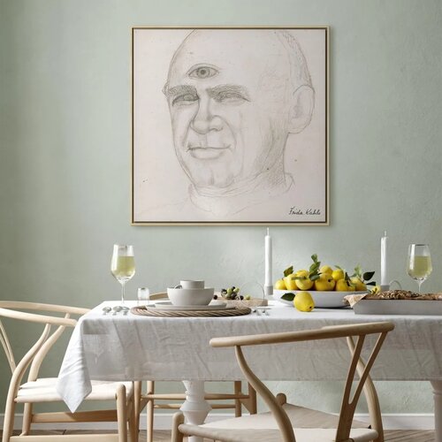  Slika - Frida Kahlo &amp;ndash; Portrait of Nacho Aguirre 80x80 U prirodnom drvenom okviru Slike