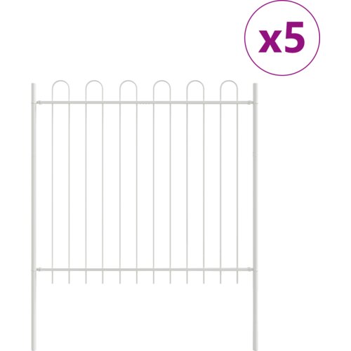 vidaXL Vrtna ograja z oblečenim vrhom, bela, 8,5x1,5 m, jekleno, (22084536) Cene