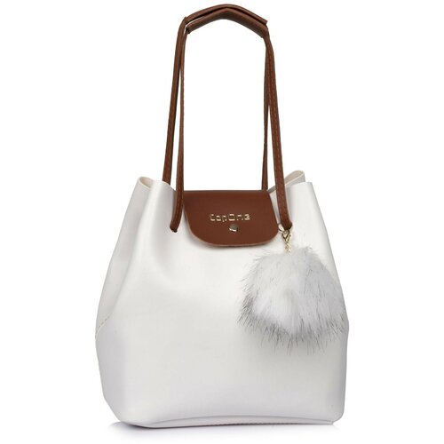 Capone Outfitters Capone Padova Leather White Women's Shoulder Bag Cene