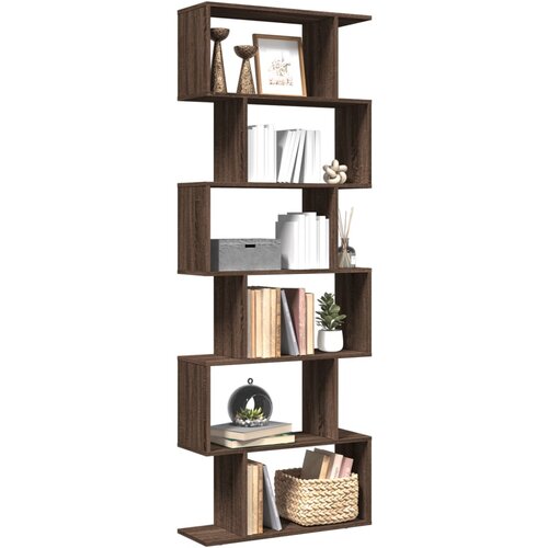 VidaXL Pregrada / regal za knjige 6 razina hrast 70x24x193 cm drveni Slike