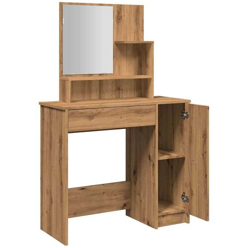 VidaXL Toaletni stol s ogledalom Artisan hrast 86,5x35x136 cm Slike