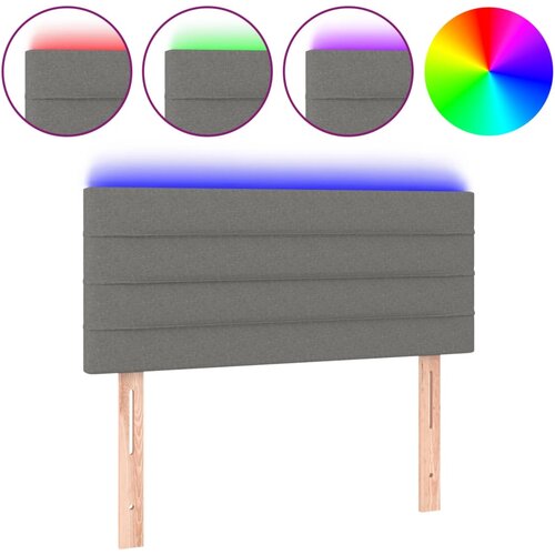 Maison Chic led posteljno vzglavje - vzglavna omarica - nočna omarica temno sivo 80x5x78/88 cm blago, (21711309) Cene