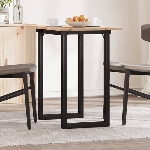 VidaXL Blagovaonski stol O-oblika 80x50x75 cm od borovine i željeza Slike