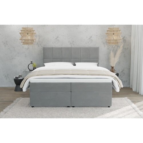 Ropez Sivi tapecirani bračni krevet s prostorom za odlaganje 140x200 cm Flip &amp;ndash; Slike