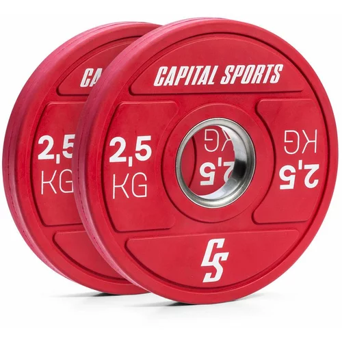 Capital Sports Nipton 2021, kolutna utež, bumper kolut, 2 × 2,5 kg, Ø 50,4 mm, trda guma