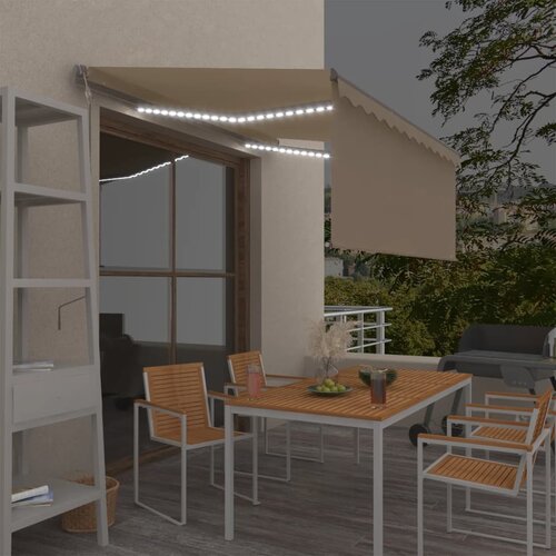  Automatska tenda s roletom i senzorom LED 3,5 x 2,5 m krem Cijene