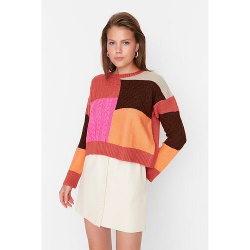 Trendyol Orange Knitted Detailed Knitwear Sweater Slike