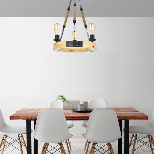 Opviq alara 3Lü natural avize walnutblack chandelier Slike