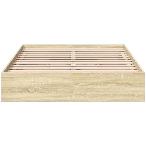  Okvir za krevet s ladicama boja hrasta 140x190 cm drveni Slike
