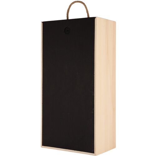 Drvena kutija za 2 boce -crni poklopac Cene