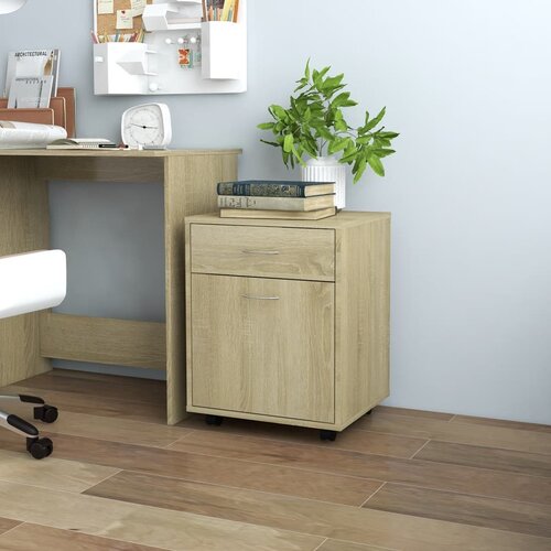 vidaXL Omarica na kolesih sonoma hrast 45x38x54 cm iverna plošča Cene