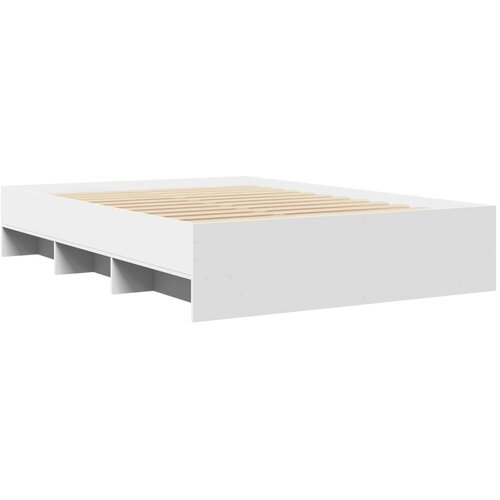VidaXL Posteljni okvir bel 120x190 cm inženirski les, (21305017) Slike