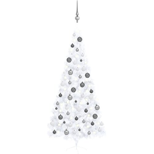 vidaXL umjetna polovica božićnog drvca LED s kuglicama bijela 240 cm Cijene