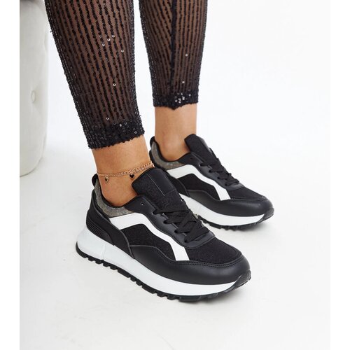 Gemre Black platform sneakers with glitter Evelia Cene